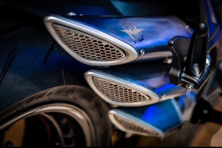 MV Agusta 3 way ultra-violet titanium silencer