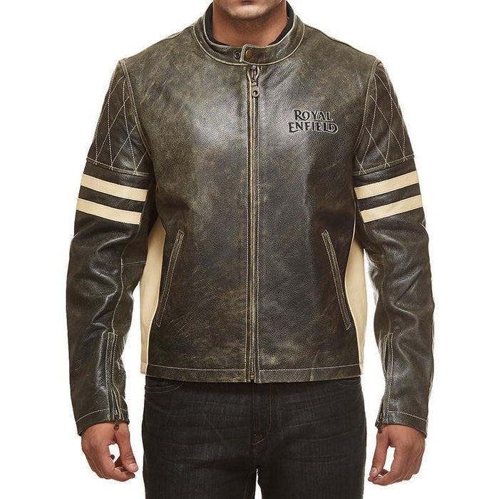 Drifter Leather Jacket Olive Green