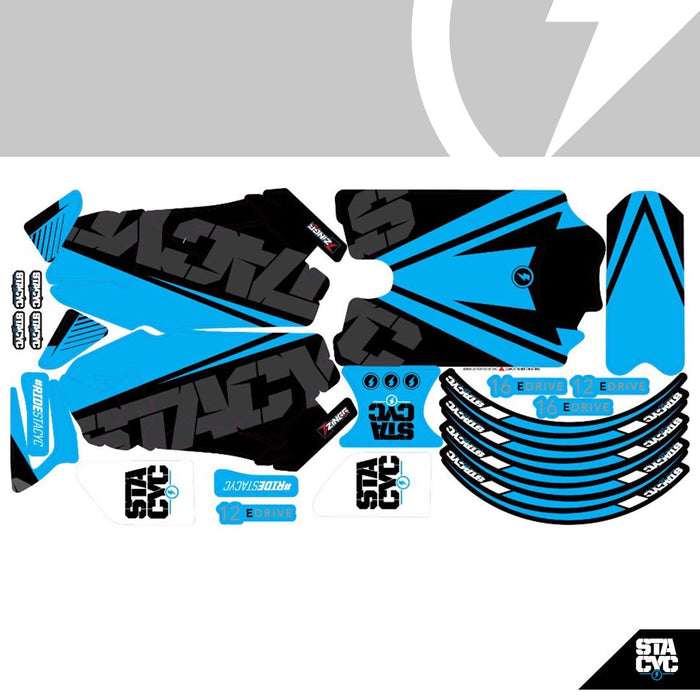 STACYC Graphic Kit - Electrify 2.0 Cyan - Motolifestyle